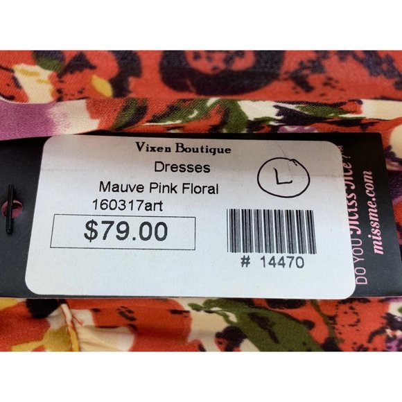 NWT Miss Me Floral Halter Blousen Dress Crochet Sz Large 6741 Spring Summer - Picture 5 of 14